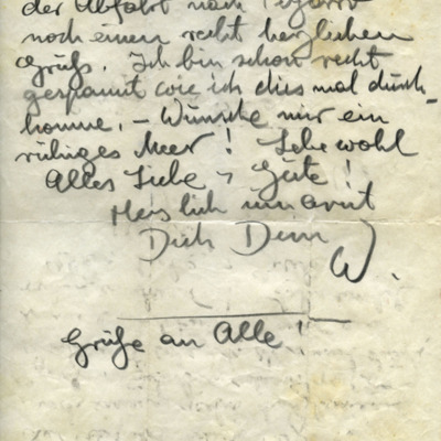 Carta manuscrita dirigida a Cristina, poco antes de su partida para Pizarro.