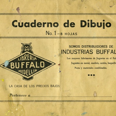 Cuaderno de Dibujo No. 1. 8 hojas. Librería Buffalo Medellin. (1)