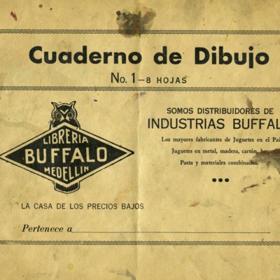 Cuaderno de Dibujo No. 1. 8 hojas. Librería Buffalo Medellin. (2)
