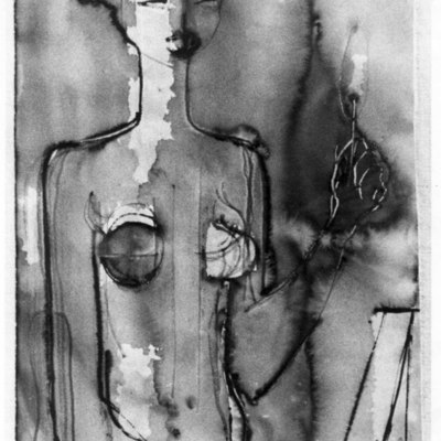 Obra de Wiedemann - Acuarela &quot;Mujer con vela&quot;